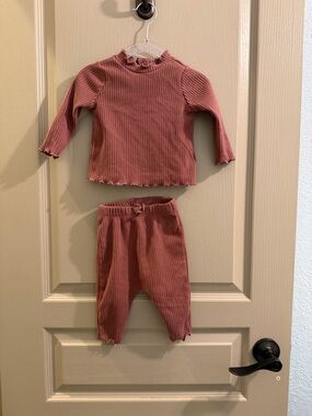 Old Navy Dusty Rose Ribbed Two-Piece Set